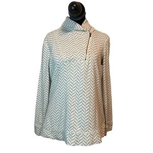 Talbots Cowl Neck Herringbone Half Zip Sweater Women's Size XS